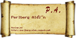 Perlberg Alán névjegykártya